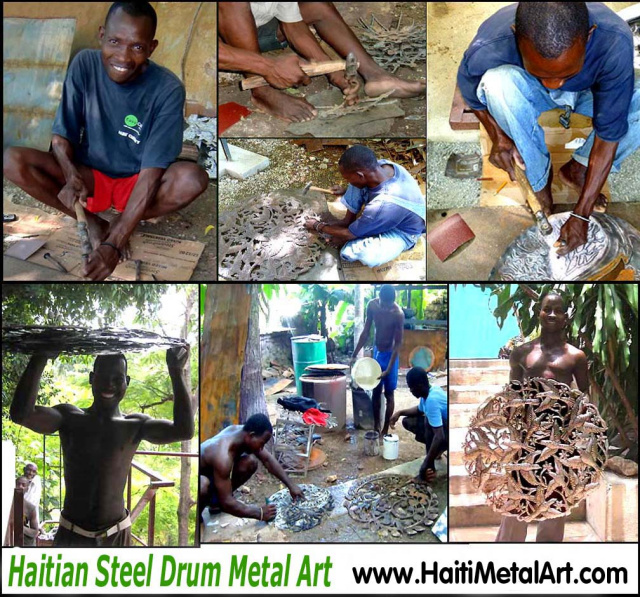 Haitian steel drum metal art